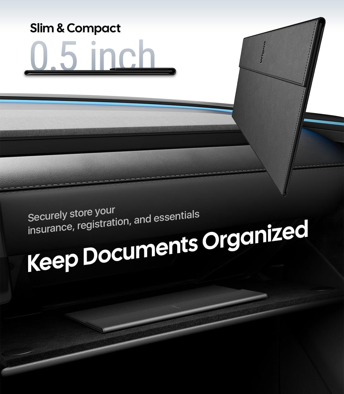 Wigoo interior layout with cards and documents organized for fast access benefit