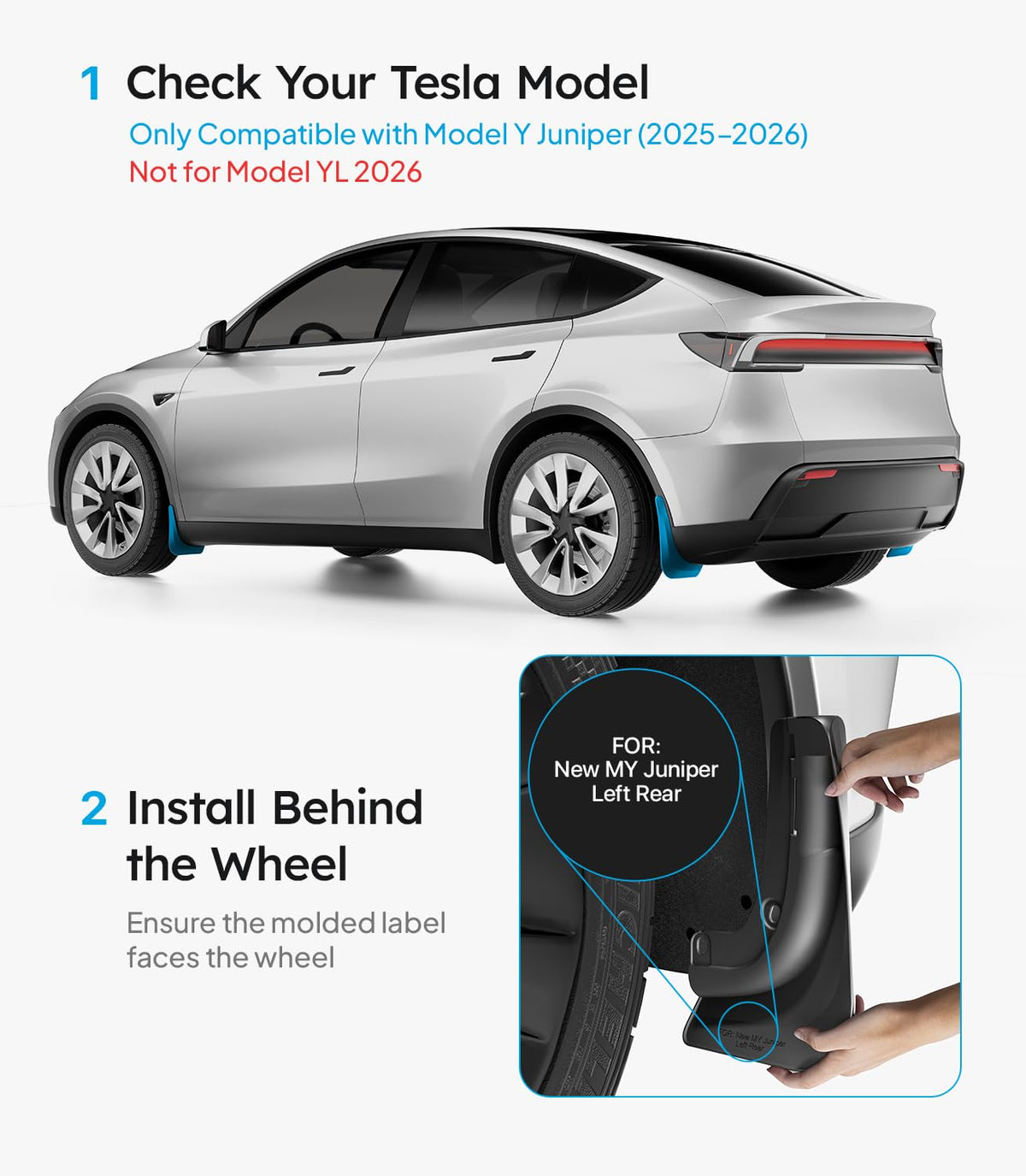 Wigoo on Model Y driving through mud demonstrating splash protection benefit
