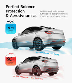 Wigoo side profile showing aerodynamic fit that minimizes drag on Model Y