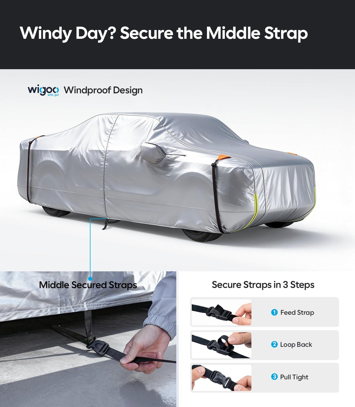 Wigoo compact folded cover in storage bag for easy transport