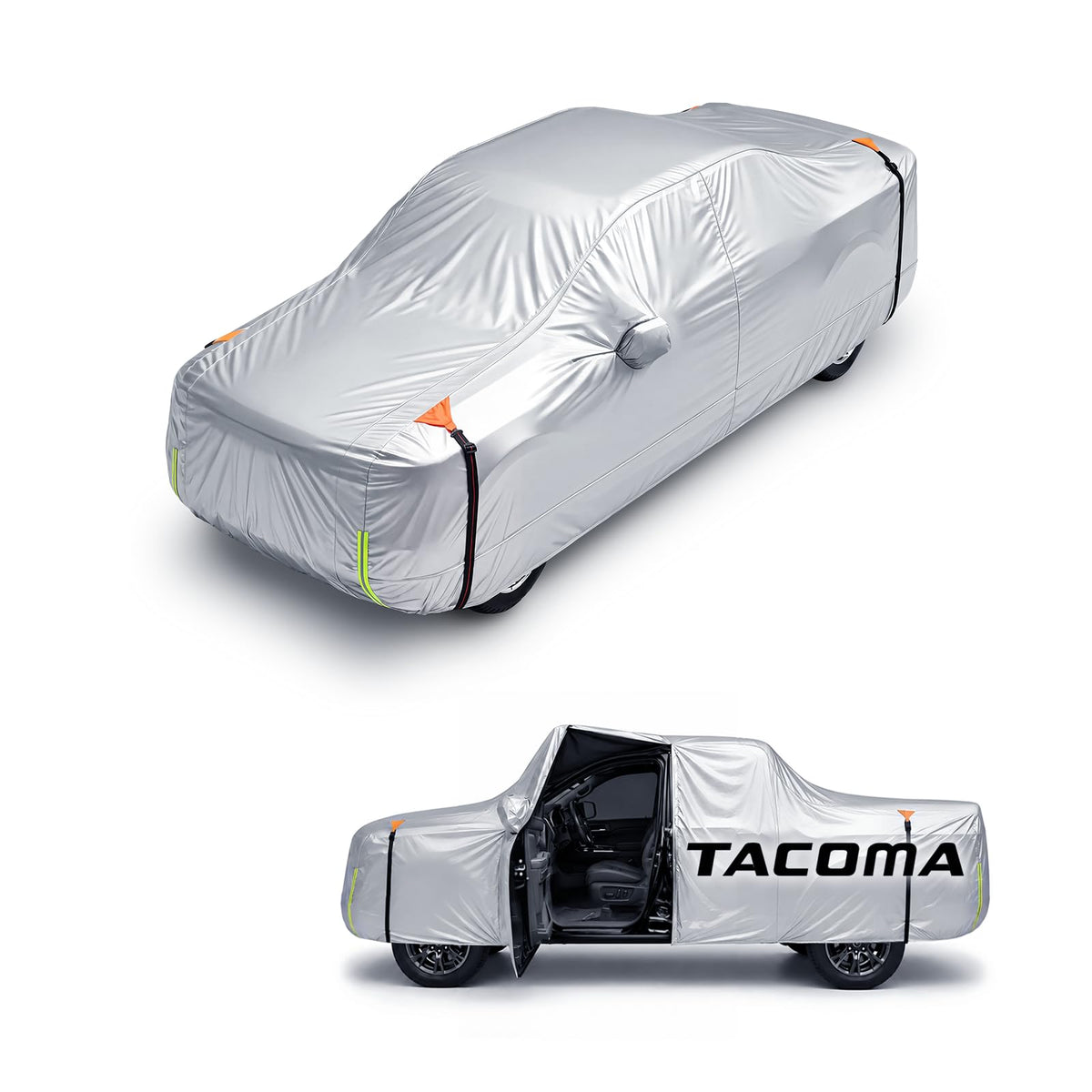 Wigoo front view on Tacoma showing full coverage and weather protection