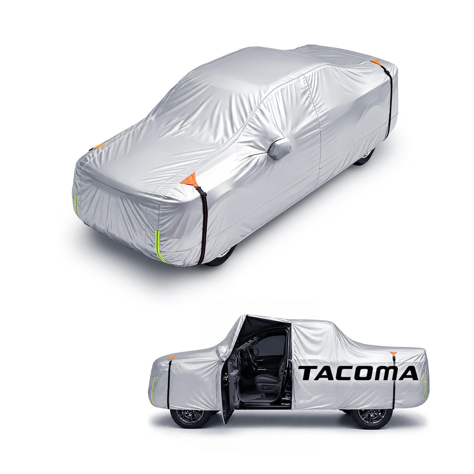 Wigoo front view on Tacoma showing full coverage and weather protection