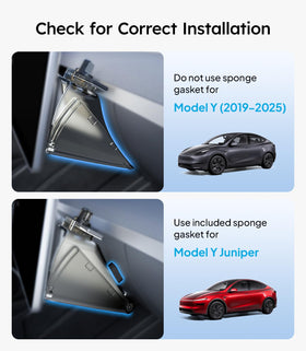 Wigoo installed under Tesla Model Y screen showing discreet fit and factory look