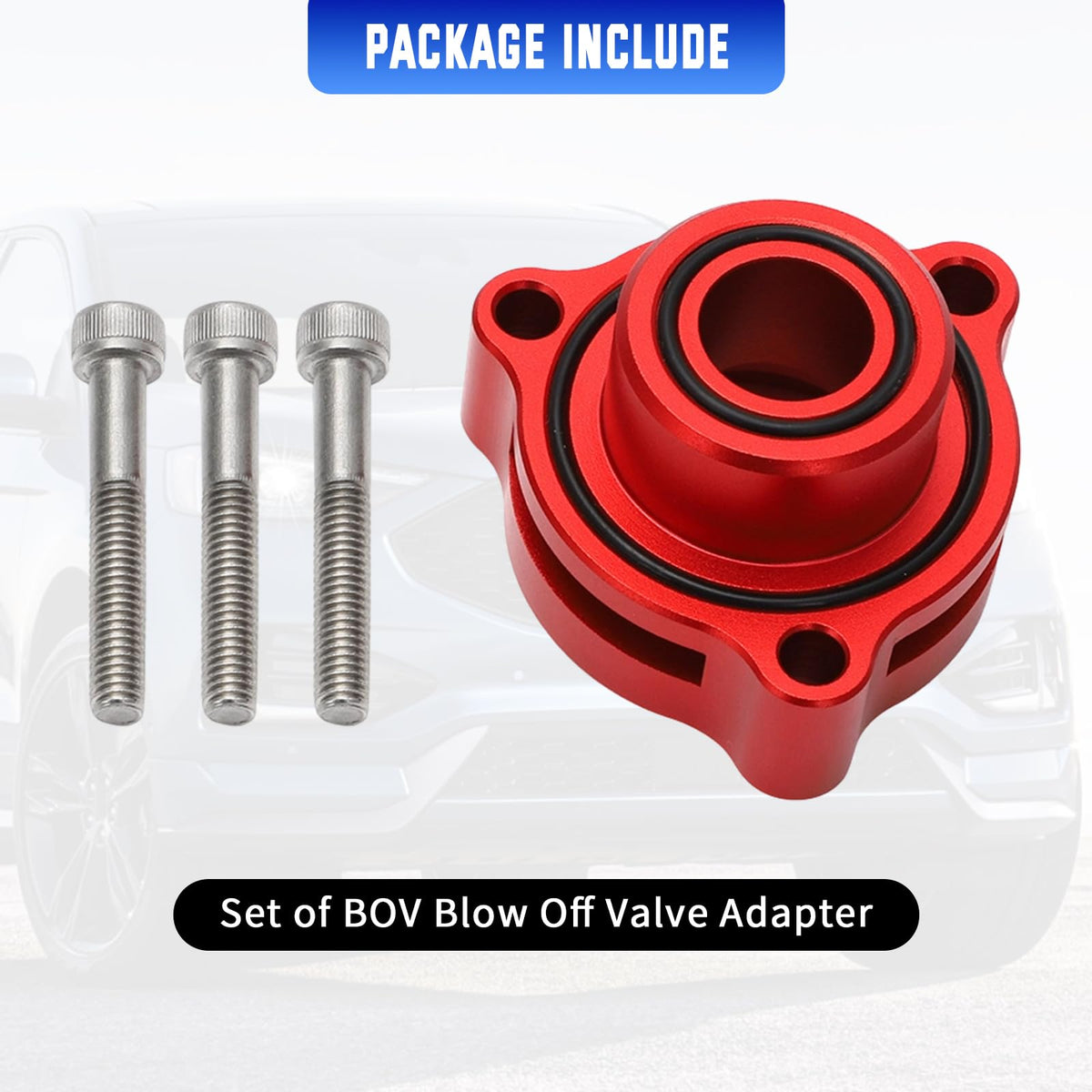 WIKIBB adapter on vehicle showing finished look and improved aftermarket BOV fit