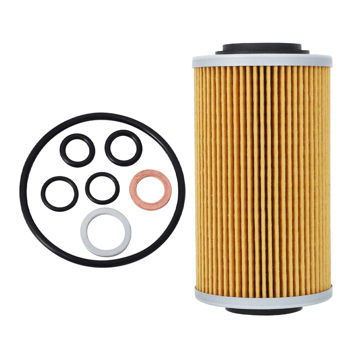 WIKIBB front view of filter kit showing filter and seals for quick identification and fit