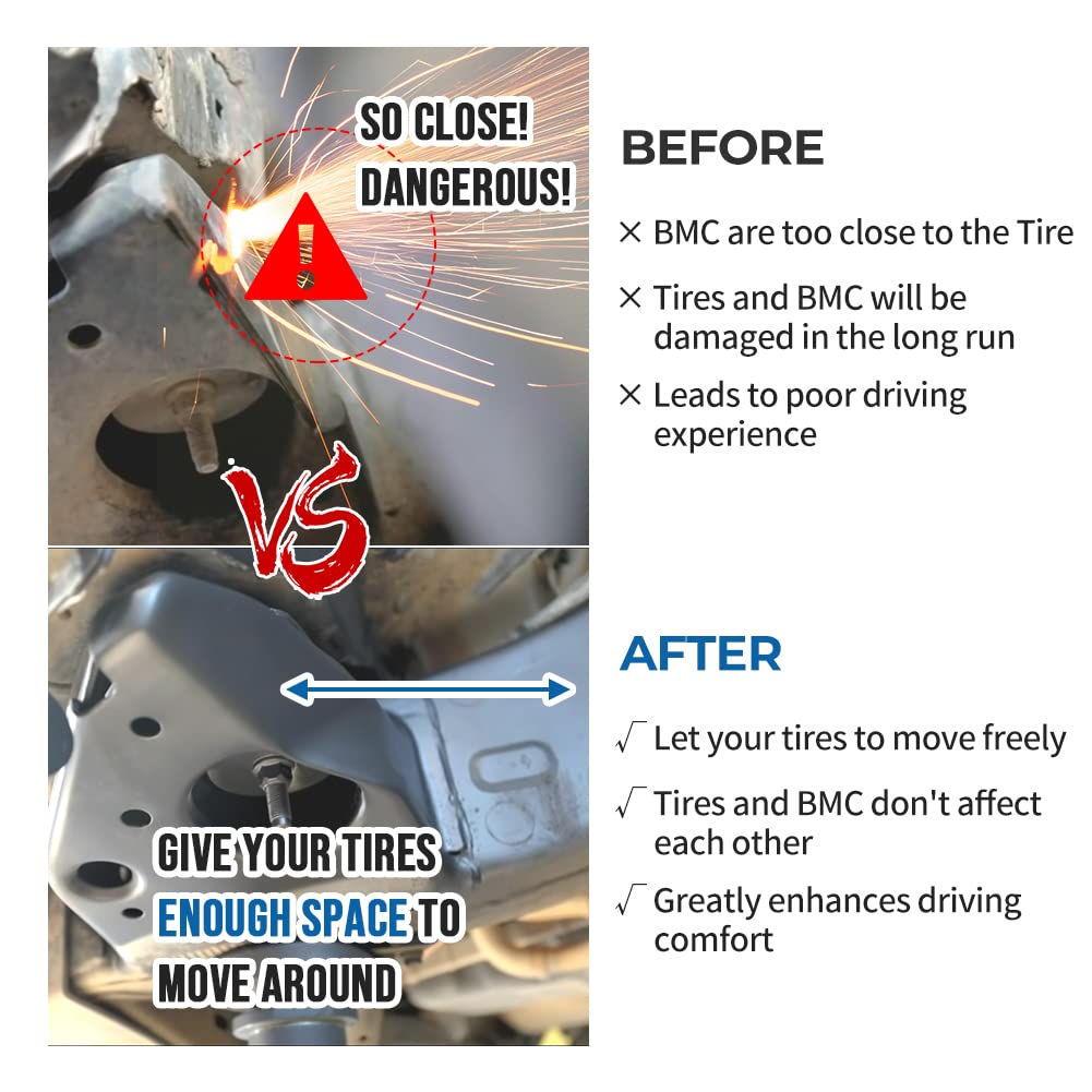 WIKIBB installed plate under cab showing increased tire clearance benefit