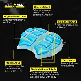 Wild Ass Smart Airgel side profile on motorcycle seat demonstrating contour fit