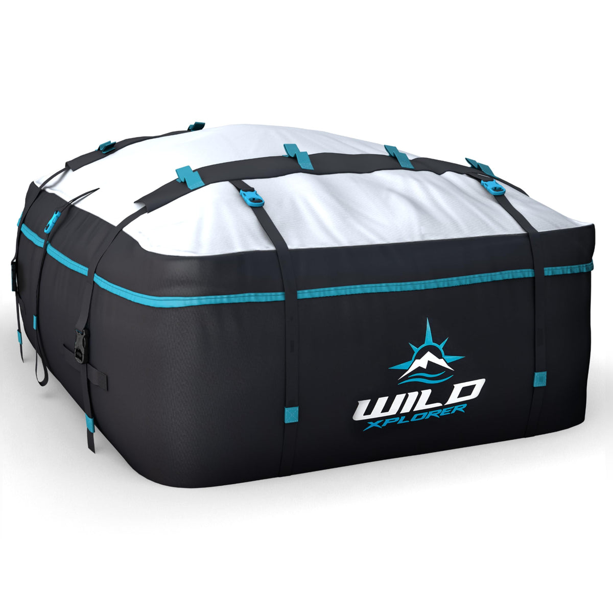 Wild Xplorer front view of rooftop carrier showing capacity and waterproof protection