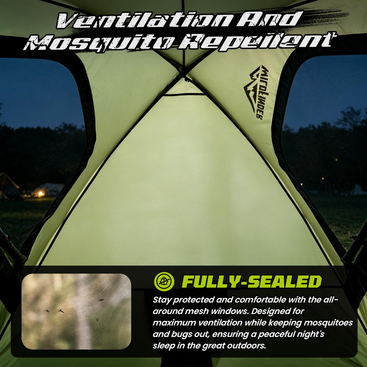 WildFinder interior shot with mattress demonstrating roomy two-person layout