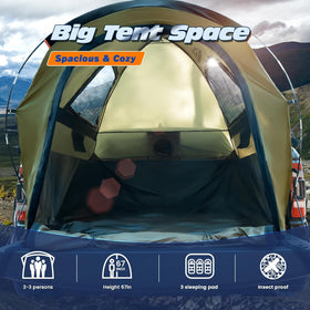 WildFinder interior with air mattress demonstrating comfortable two-person sleep