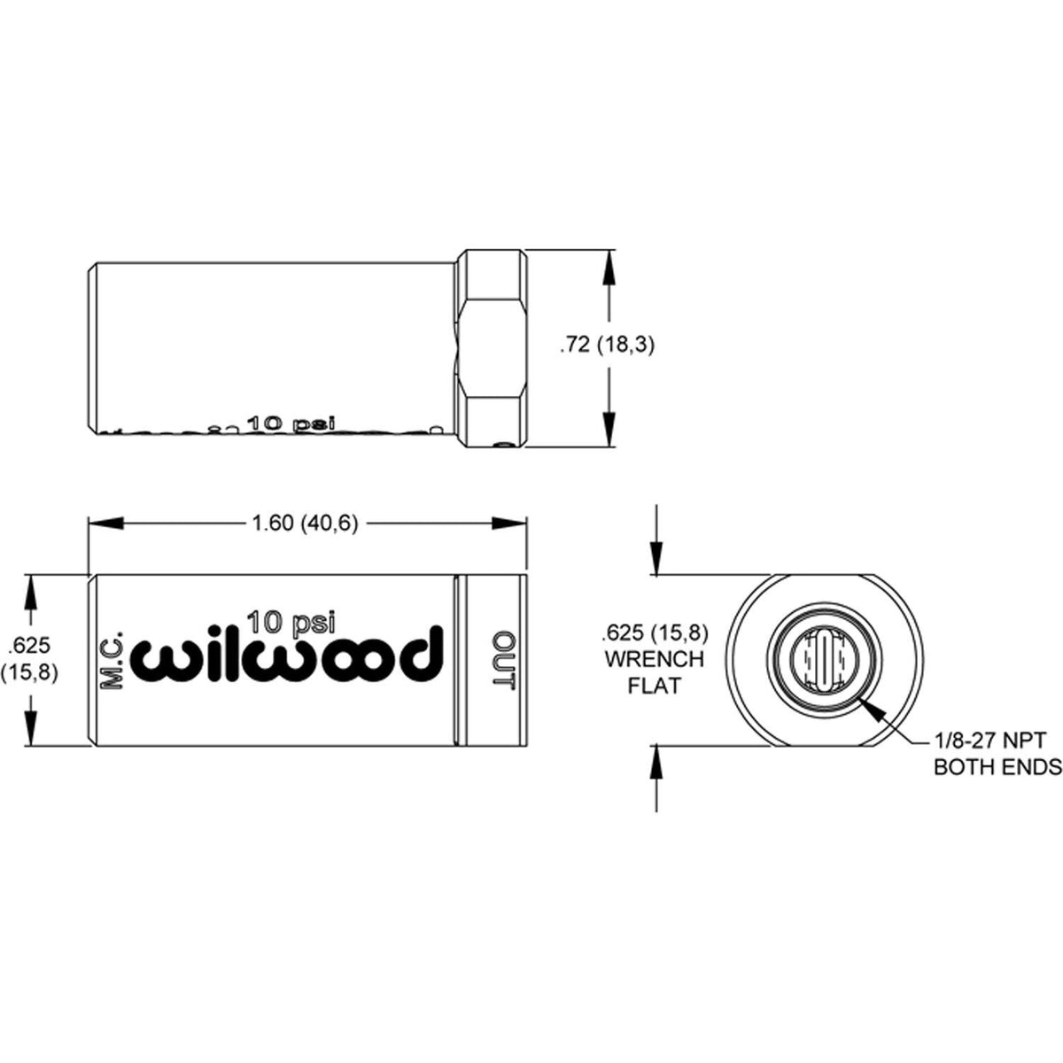 Wilwood kit with fittings beside a ruler showing compact size and easy hard-line compatibility