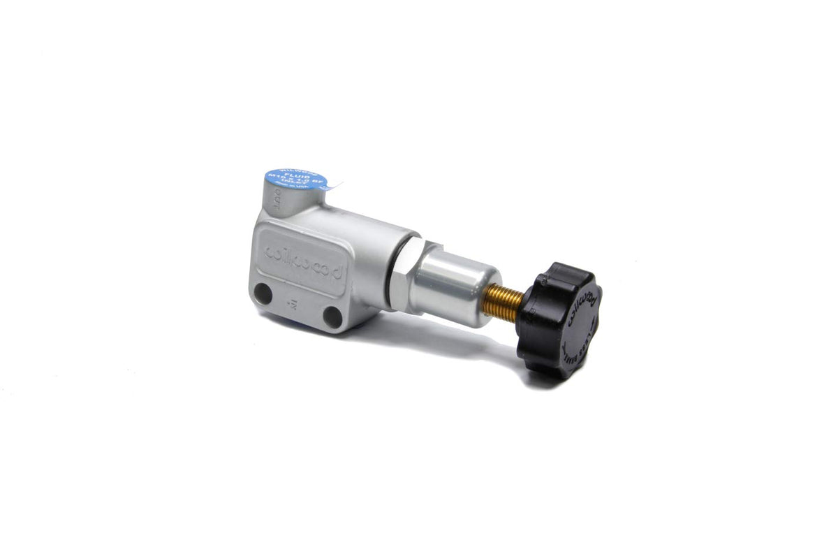 Wilwood knob proportioning valve front view shows adjustability for balanced braking