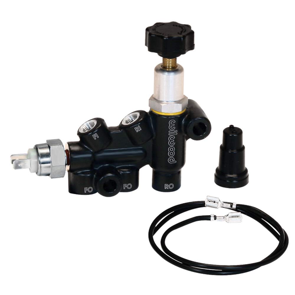 Wilwood proportioning valve close-up showing durable finish and precise brake balance