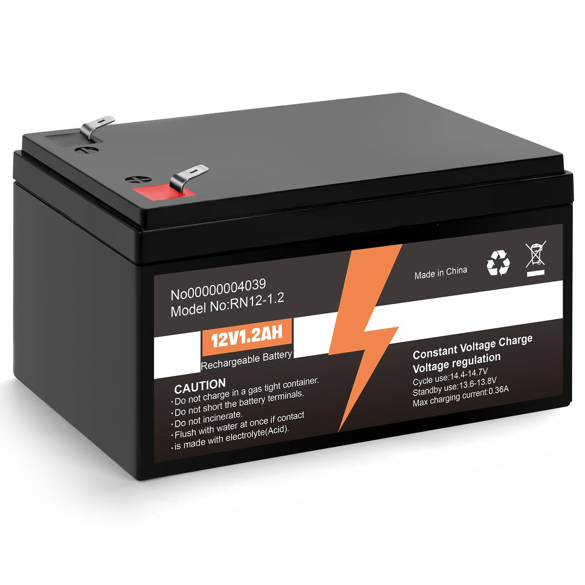 winbasic auxiliary battery front view showing terminals and compact fit for fast install