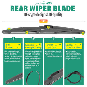 WINDSMILE 11-inch rear blade mounted on Seltos rear window for clear visibility