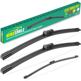 WINDSMILE front packaging showing complete BMW X5 wiper set and fitment benefit