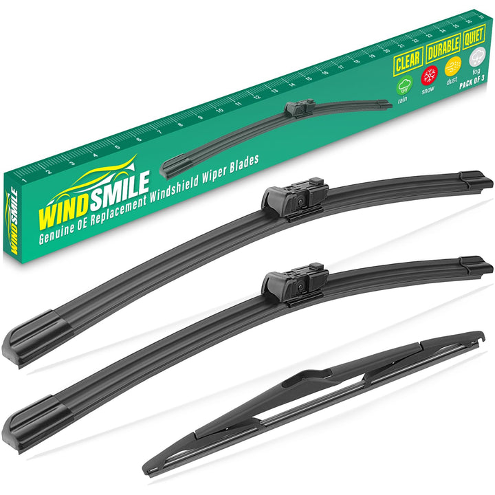 WINDSMILE front packaging showing included wiper set and fitment benefit