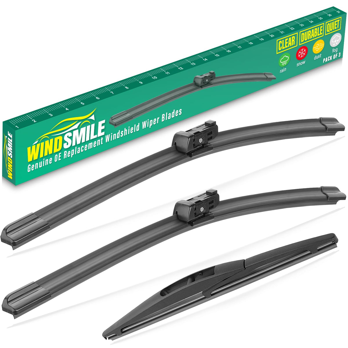 WINDSMILE front packaging showing full CRV wiper kit and fitment benefits