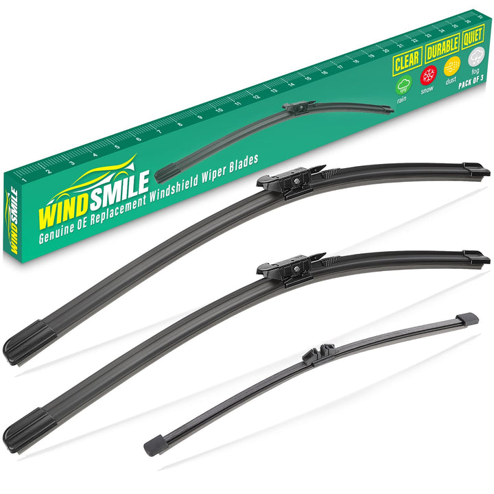 WINDSMILE front packaging showing Explorer-fit wipers and contents