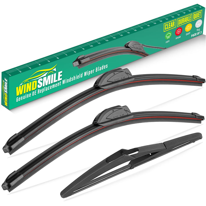 WINDSMILE front packaging showing full wiper set and fitment benefits
