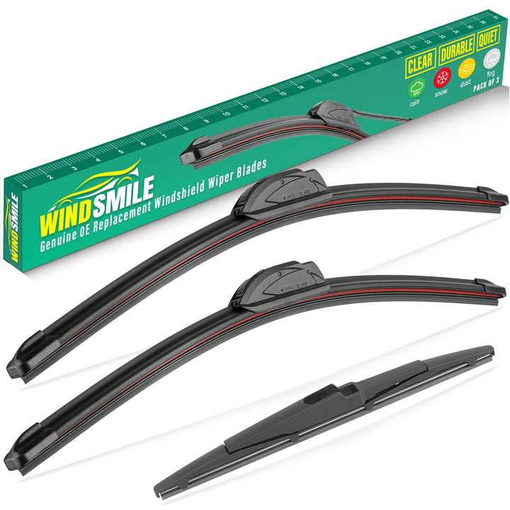 WINDSMILE front packaging showing full wiper set and clear fitment