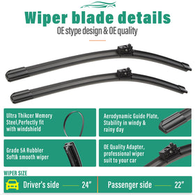 WINDSMILE installed front blades on Mercedes GLB demonstrating improved visibility