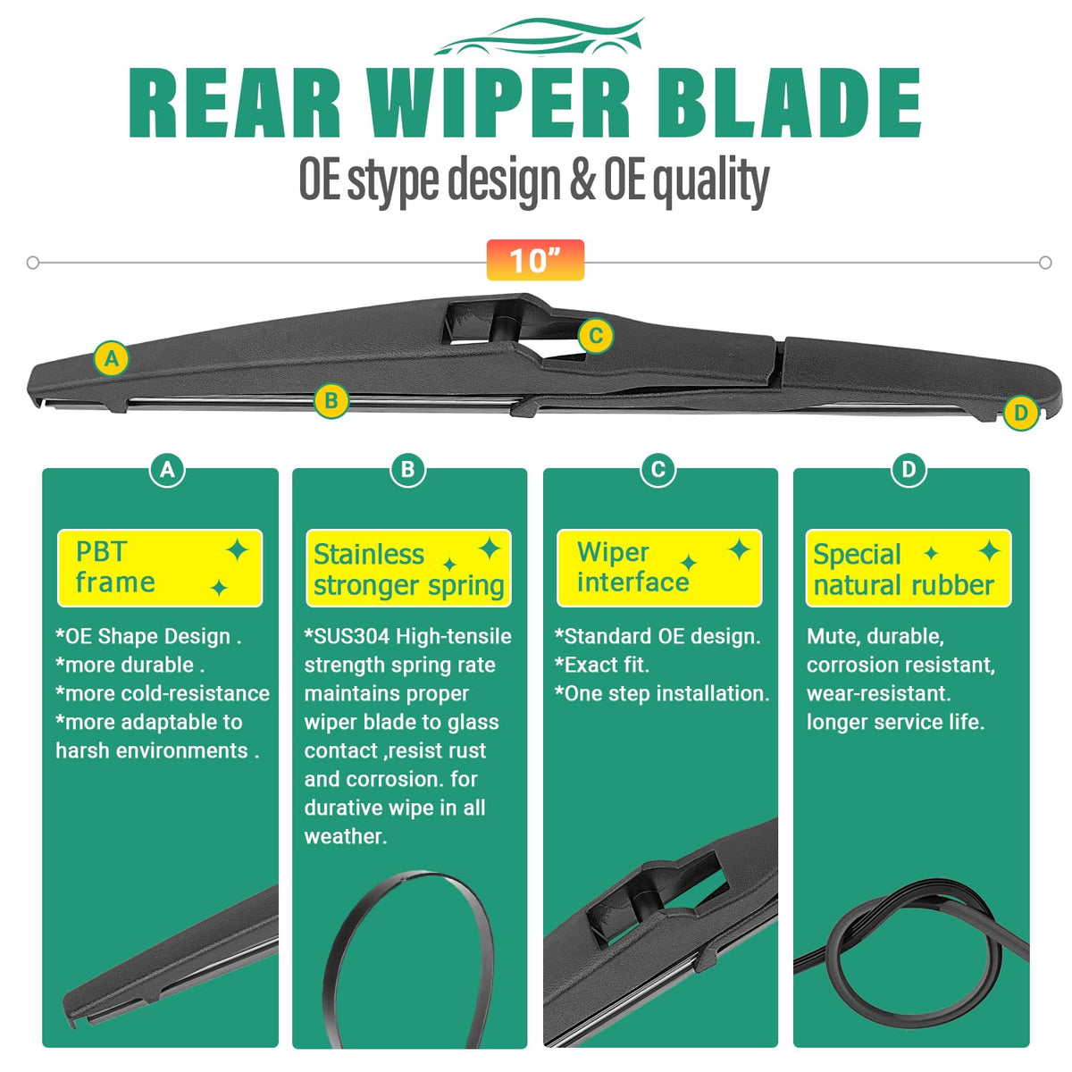 WINDSMILE installed 26-inch front driver blade delivering clear visibility for Highlander