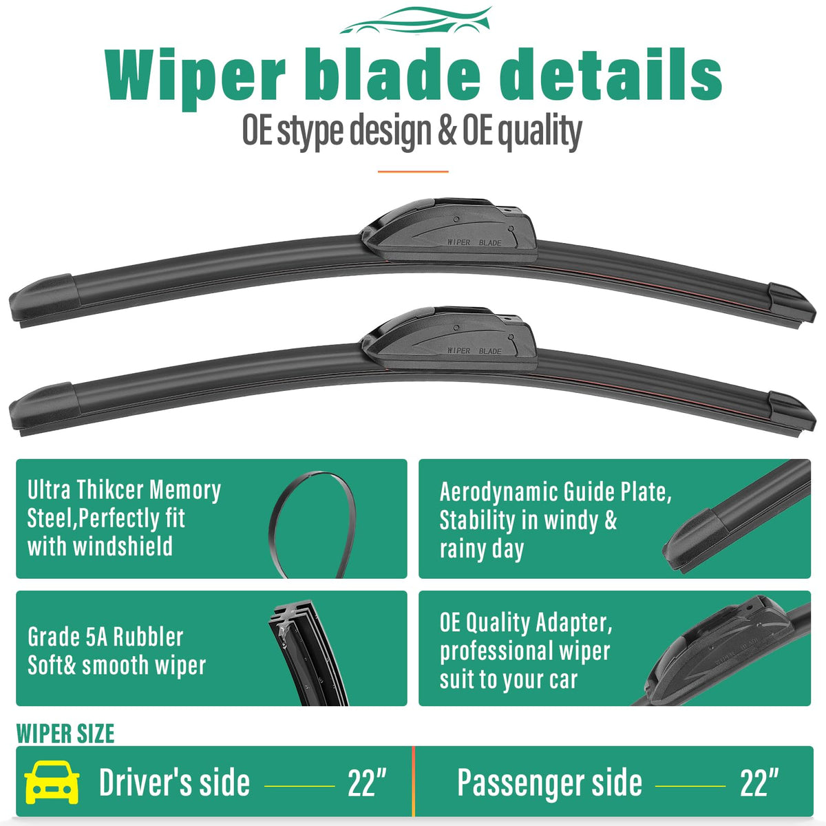 WINDSMILE installed front driver-side blade improving windshield visibility