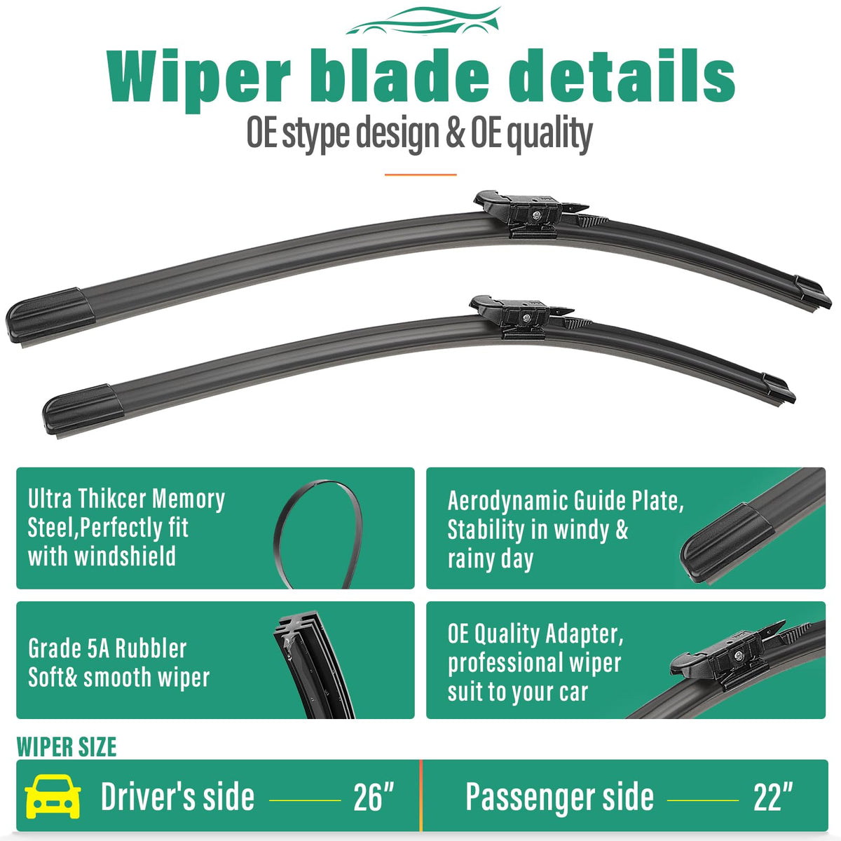 WINDSMILE installed front wiper on Ford Explorer for improved visibility