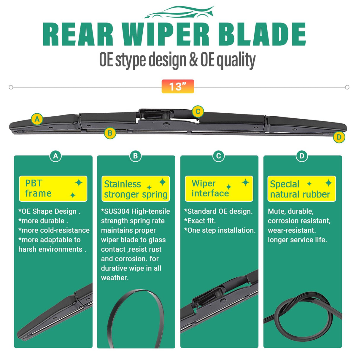 WINDSMILE blades installed on CR-V front windshield demonstrating smooth clearing