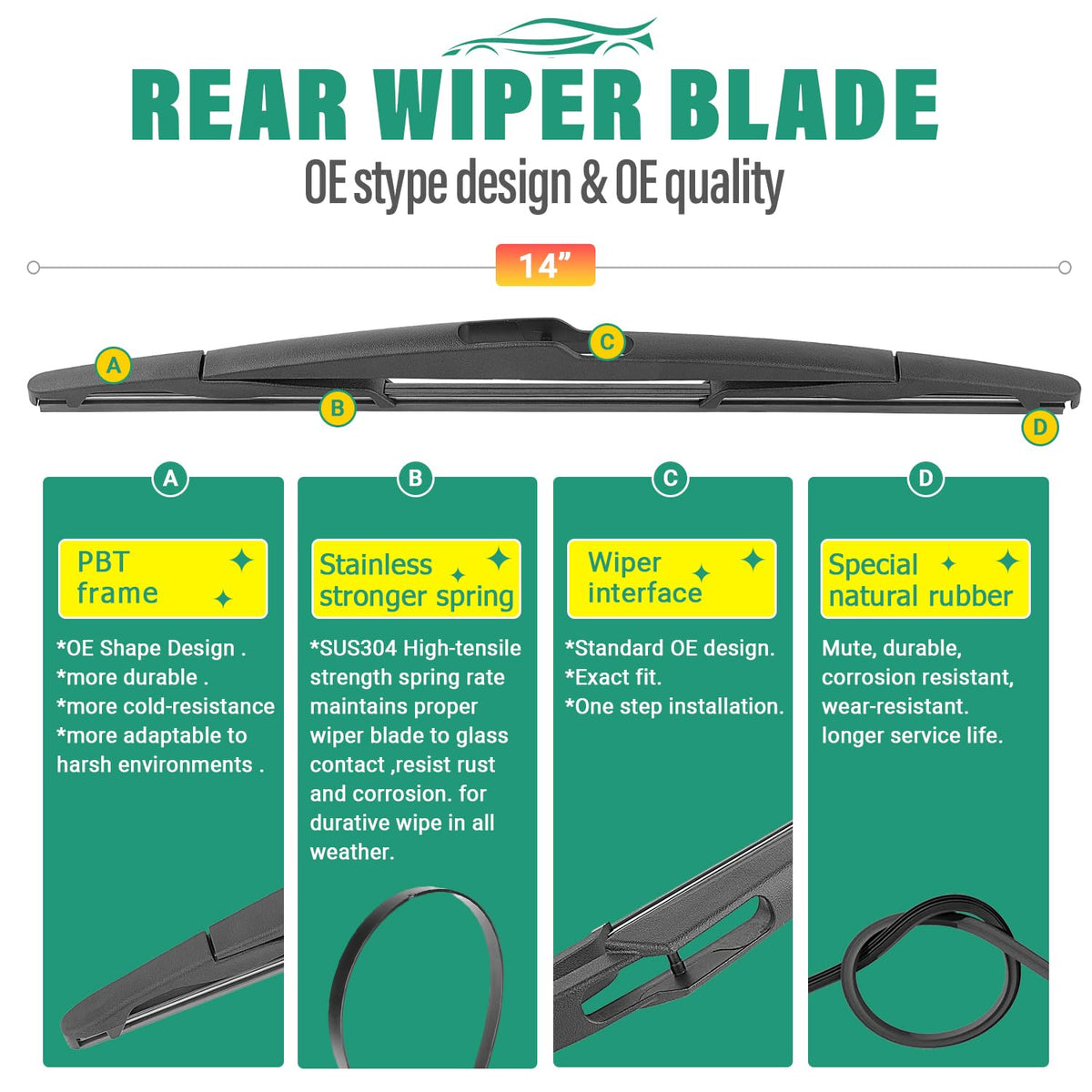 WINDSMILE front wipers installed clearing windshield for better visibility