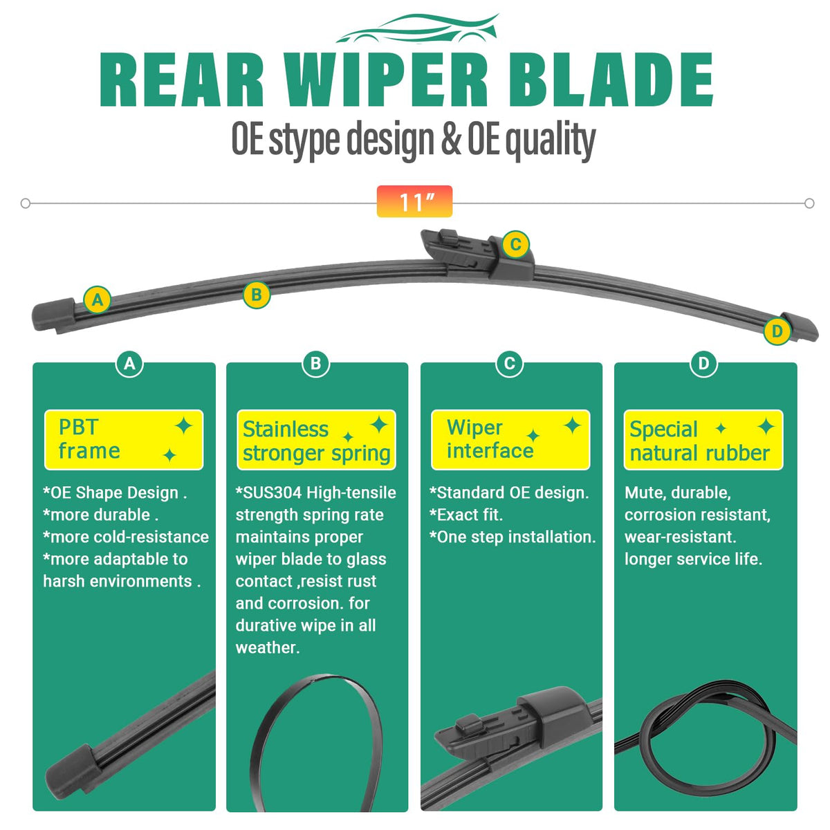 WINDSMILE installed front wipers on VW Golf demonstrating precise contact
