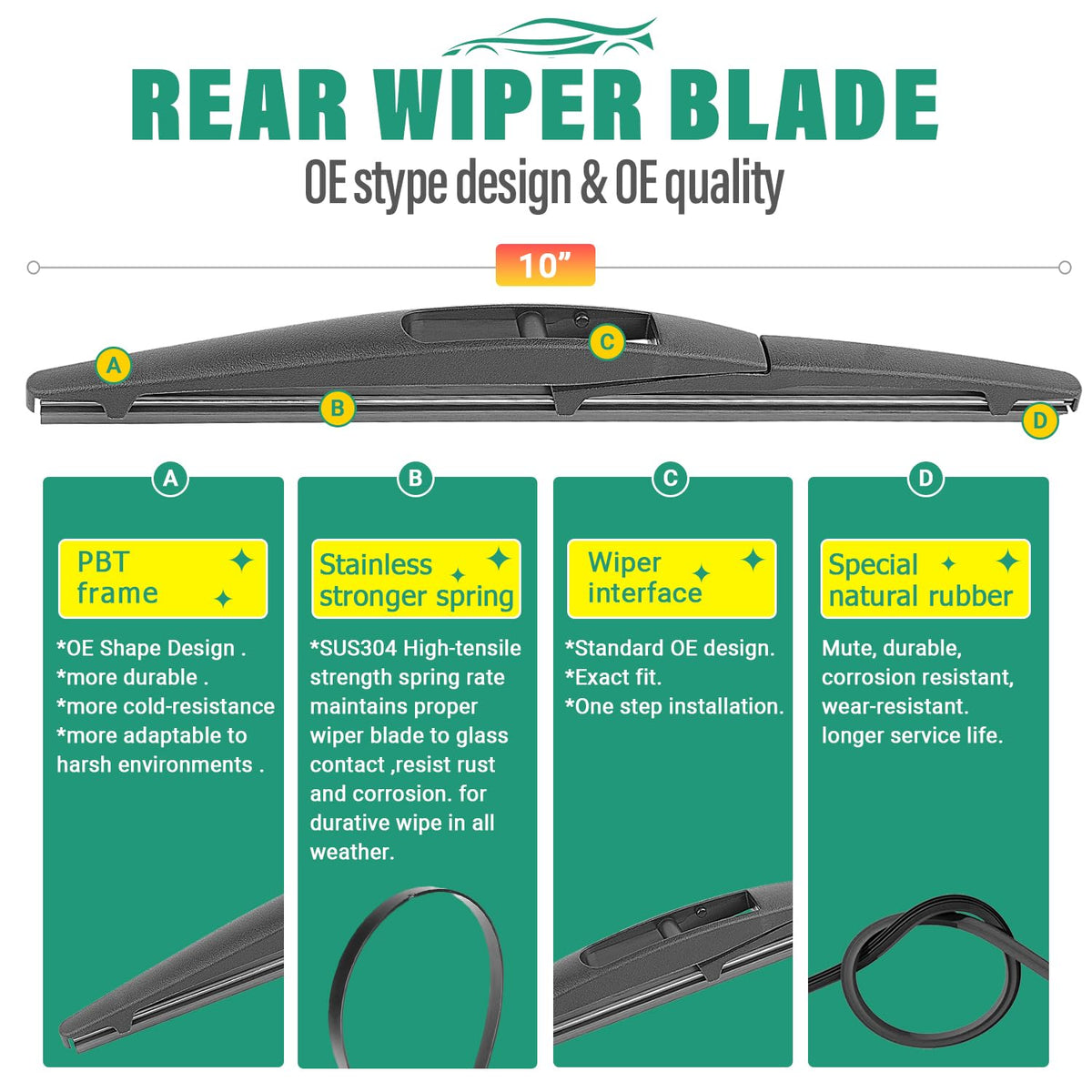 WINDSMILE installed front wipers on windshield improving driver visibility
