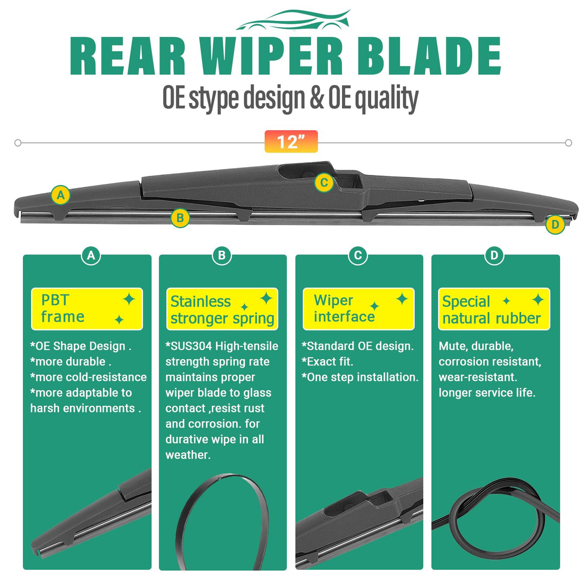 WINDSMILE installed front wipers on Hyundai Kona improving driver visibility