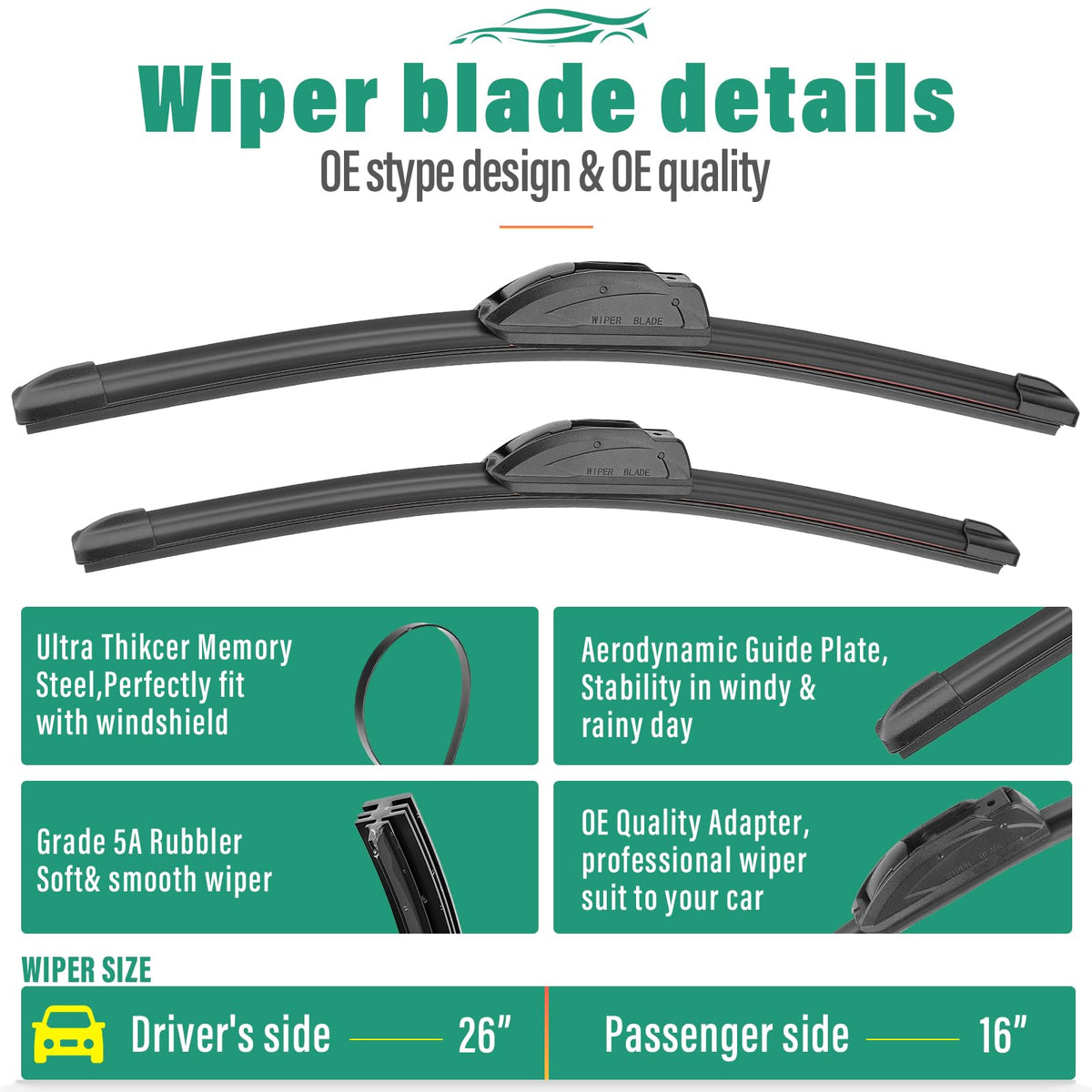 WINDSMILE installed on Santa Fe front windshield improving visibility