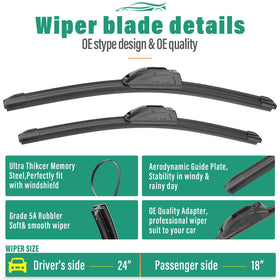 WINDSMILE passenger blade next to ruler illustrating correct 18 inch length