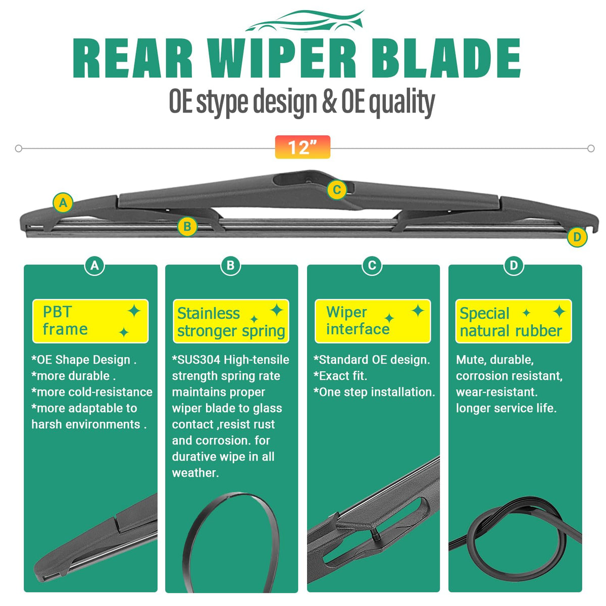 WINDSMILE 12-inch rear blade detail highlighting compact durability