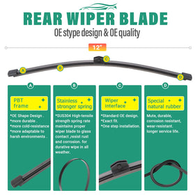 WINDSMILE rear 12-inch blade mounted on GLB showing full rear coverage