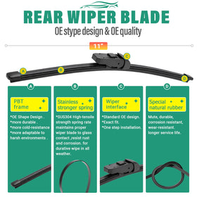 WINDSMILE rear blade mounted on hatch for full rear coverage
