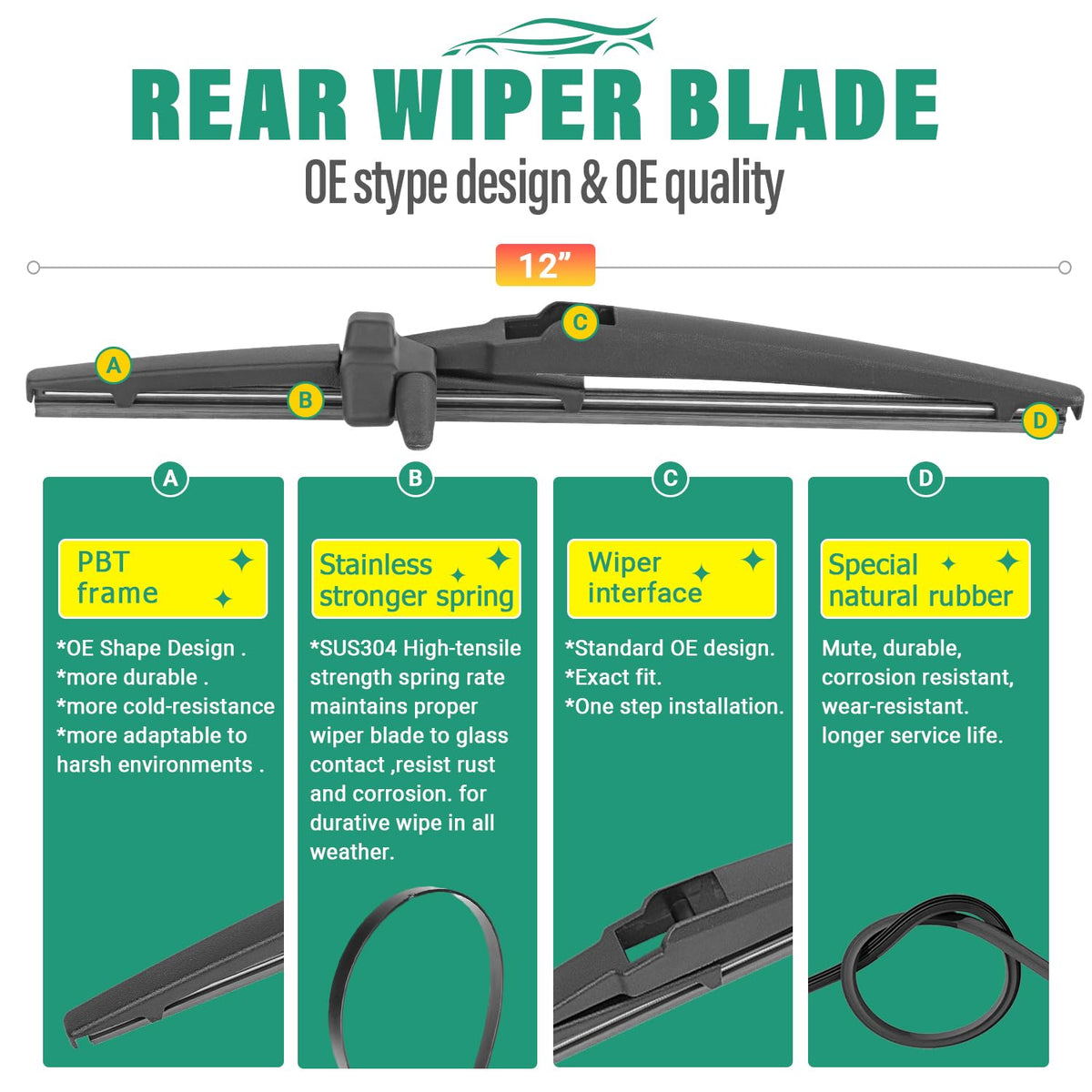 WINDSMILE rear wiper mounted on 4Runner showing compact rear coverage benefit