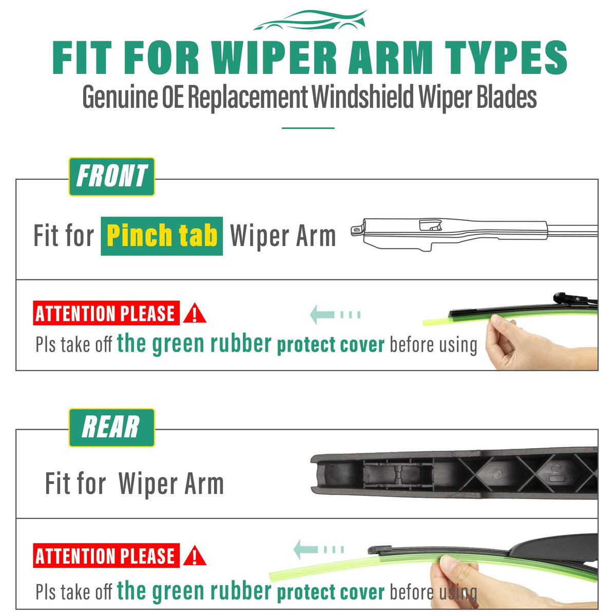 WINDSMILE 17" and 8" blades side-by-side for quick size verification