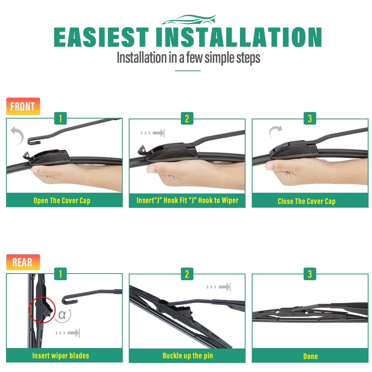WINDSMILE installation guide sheet and storage showing simple setup benefit