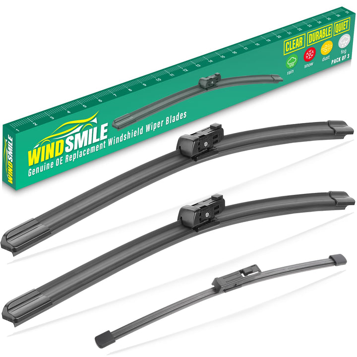 WINDSMILE front packaging showing complete wiper set and fitment benefits