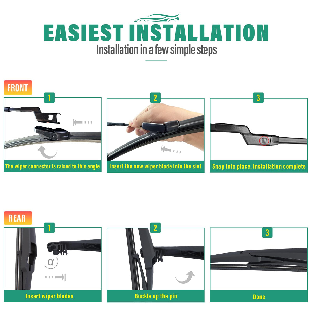 WINDSMILE hands demonstrating quick slide-on installation without adapters