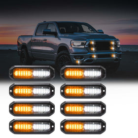 WINECO front view amber white strobe bar showing slim flush mount and high visibility