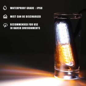 WINECO strobe alongside ruler showing compact size for flexible installation