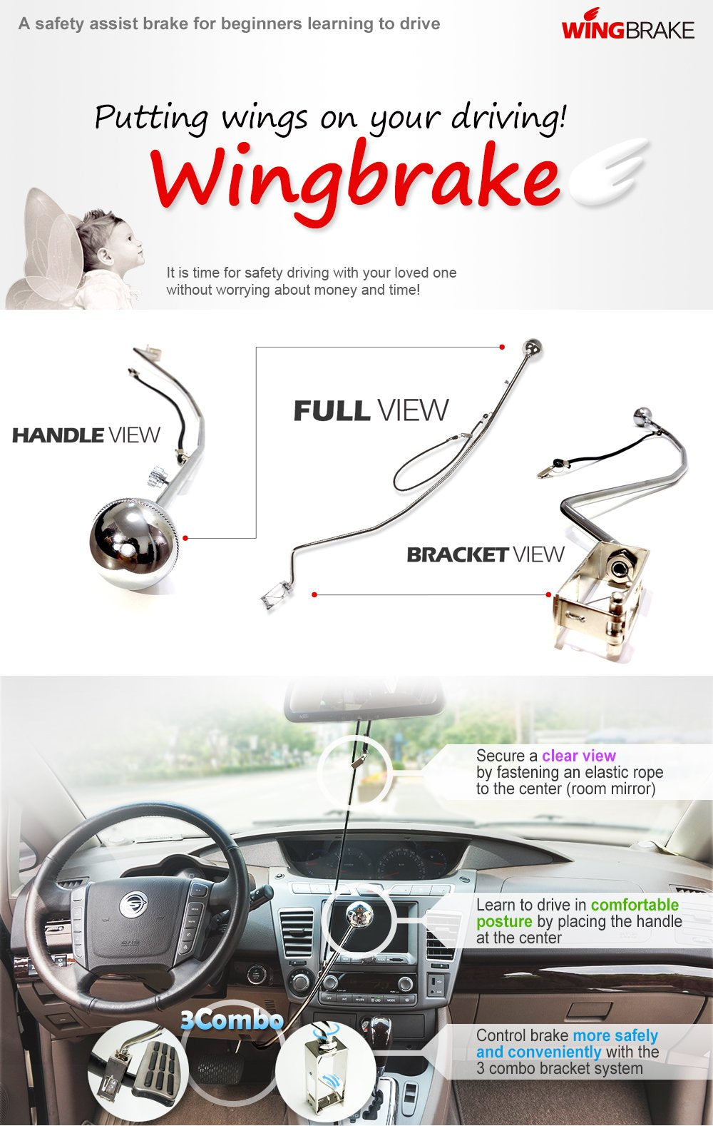 Wingbrake removable student-driver sticker visible for clear lesson identification