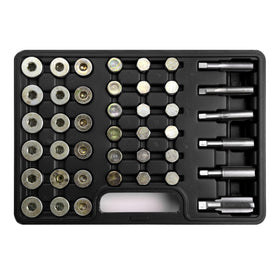 WINMAX open case displaying taps, plugs and washers for organized portable storage