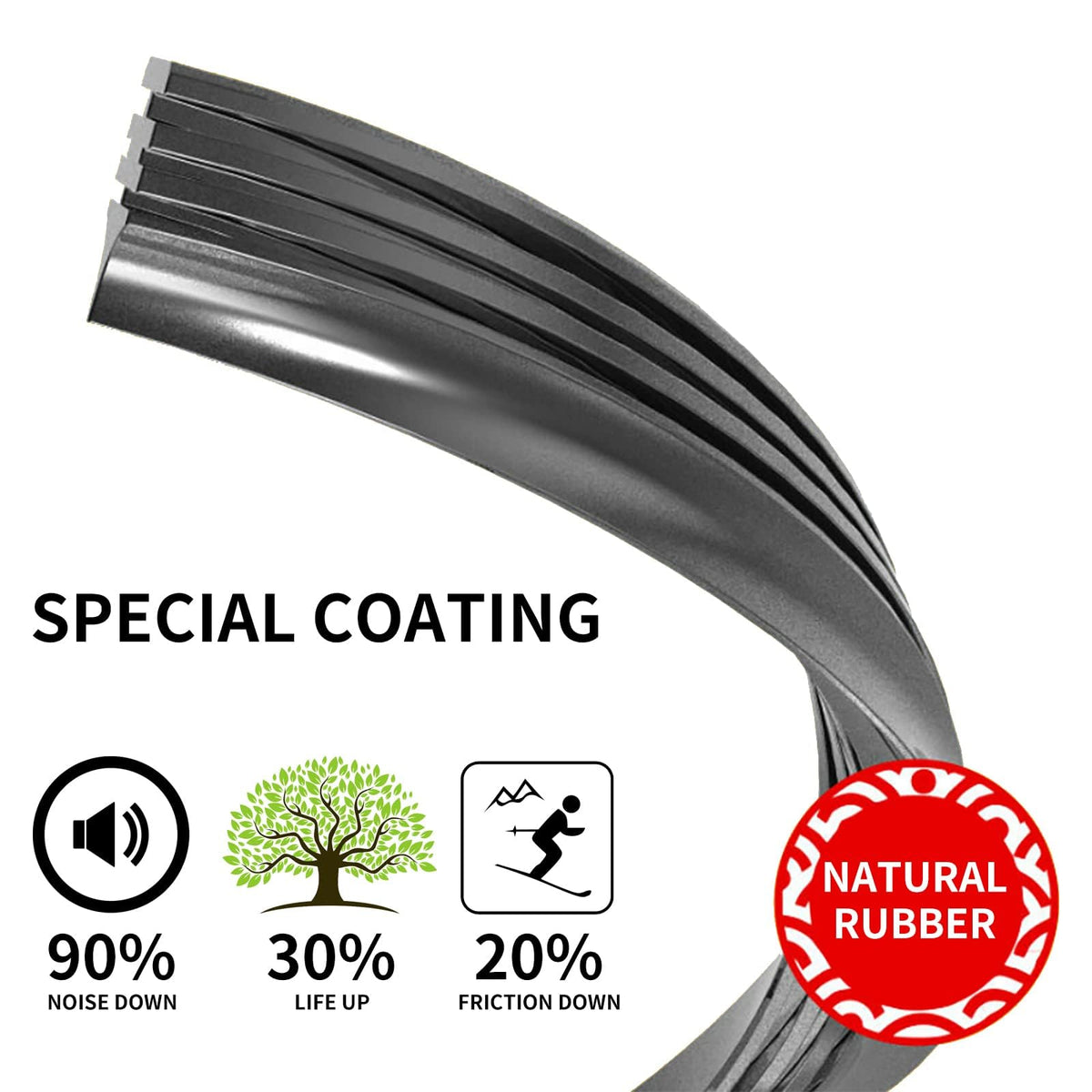 WINNERS graphite rubber edge macro showing smooth contact and streak reduction