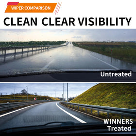 WINNERS blade being installed on Trailblazer windshield for quick tool-free swap
